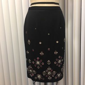 Gorgeous Rhinestone Beaded Pencil Skirt WHBM